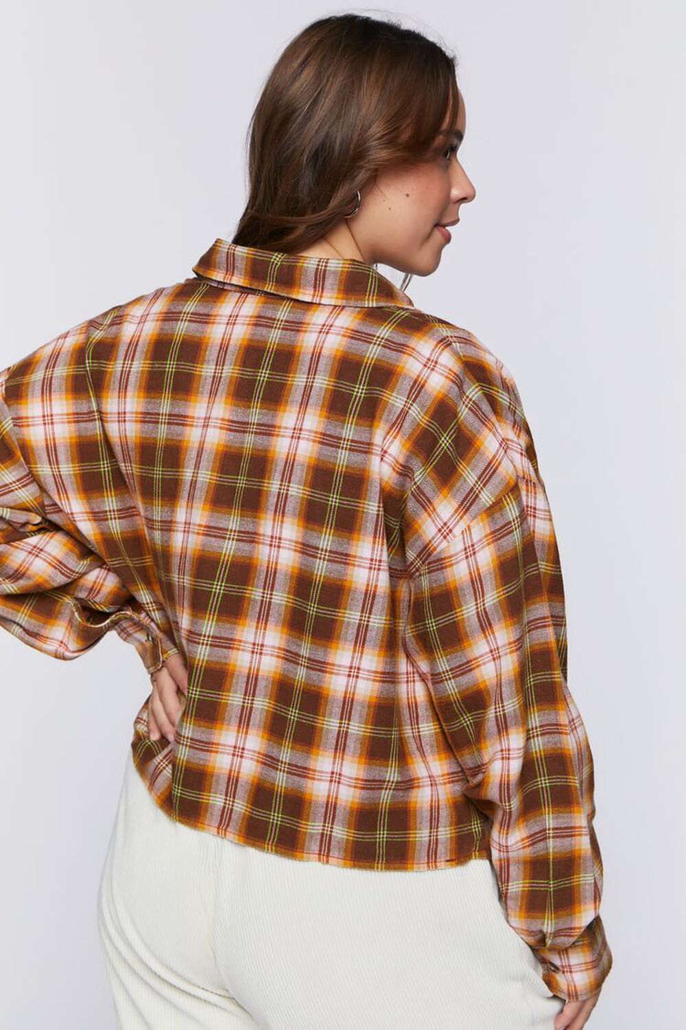 Plus Size Plaid Drop-Sleeve Shirt, image 3