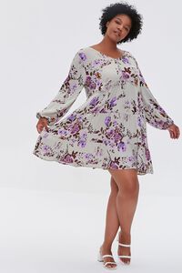 SAGE Plus Size Floral Crochet-Trim Dress, image 4