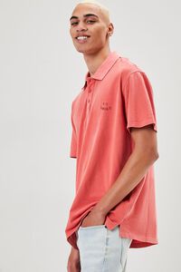 RED Embroidered Smile Polo Shirt, image 2