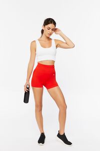 FIERY RED Active Seamless Biker Shorts, image 5