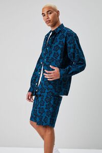BLUE/BLACK Tropical Floral Print Jacket, image 2