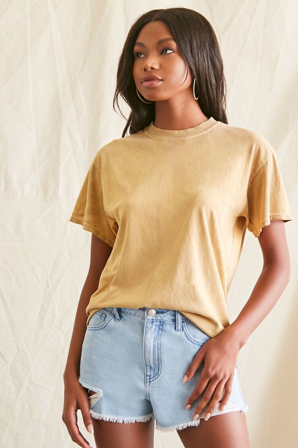 BROWN Oversized Mineral Wash Tee, image 1