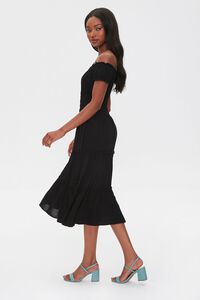 BLACK Linen Off-the-Shoulder Dress, image 3