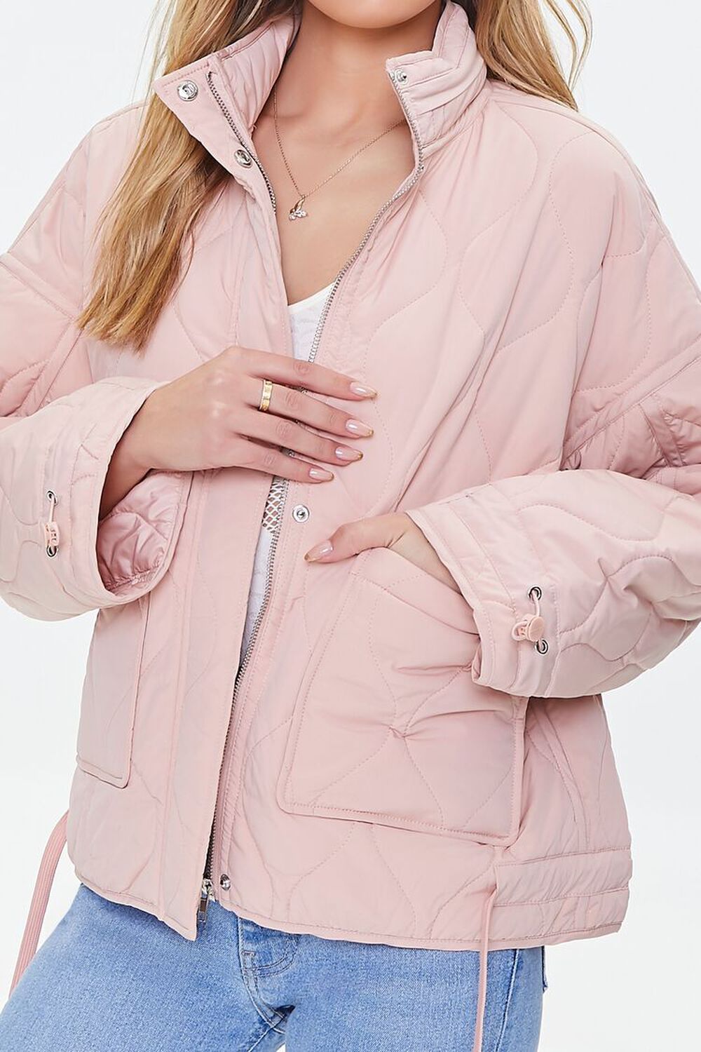 Forever 21 Women's Quilted Zip-Up Jacket