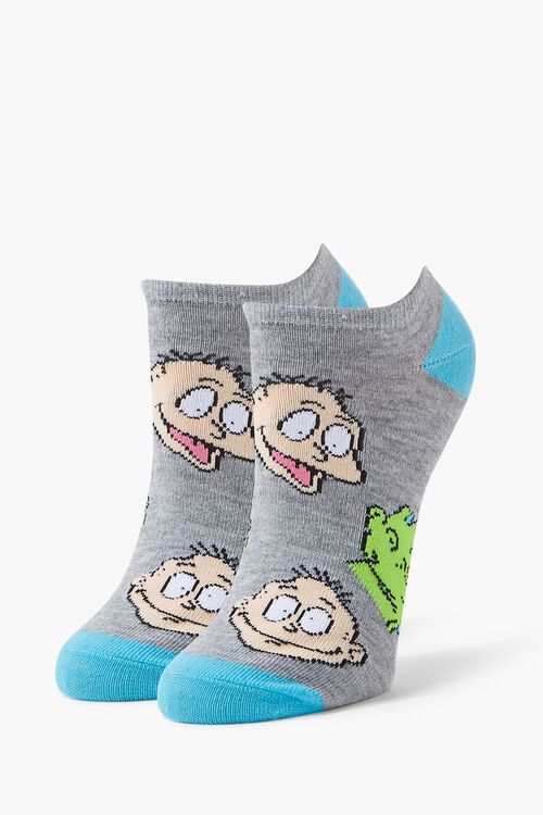 HEATHER GREY/MULTI Rugrats Print Ankle Socks, image 1
