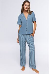 COLONY BLUE/WHITE Striped Pajama Pants, image 1