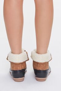 BROWN Faux Shearling-Lined Duck Booties, image 3