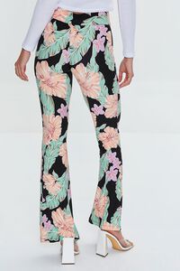 BLACK/MULTI Tropical Print Self-Tie Flare Pants, image 4