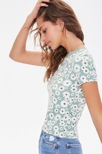 SAGE/OLIVE Form-Fitting Daisy Print Tee, image 2