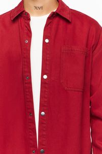 BURGUNDY Drop-Sleeve Snap-Button Shirt, image 5