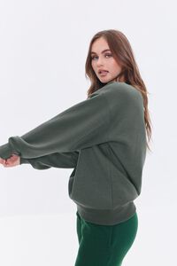 GREEN Basic Fleece Crew Pullover, image 2