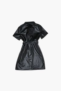BLACK Girls Faux Leather Shirt Dress (Kids), image 2
