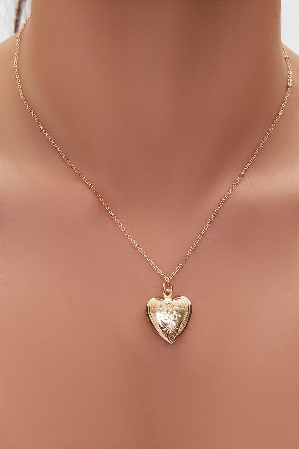 GOLD Heart Pendant Necklace, image 1