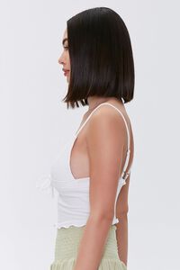 WHITE Ribbed Cropped Cami, image 2