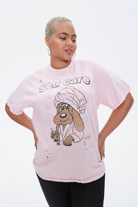 PINK/MULTI Plus Size Pound Puppies Graphic Tee, image 1