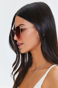 ROSE GOLD/PINK Cat-Eye Tinted Sunglasses, image 2