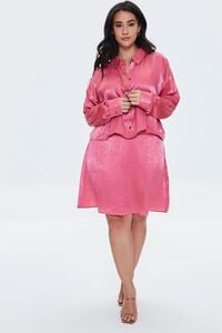 ROSE PETAL Plus Size Satin Mini Skirt, image 5