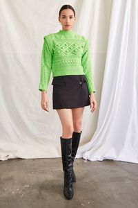 GREEN Pom Pom Cable Knit Sweater, image 4