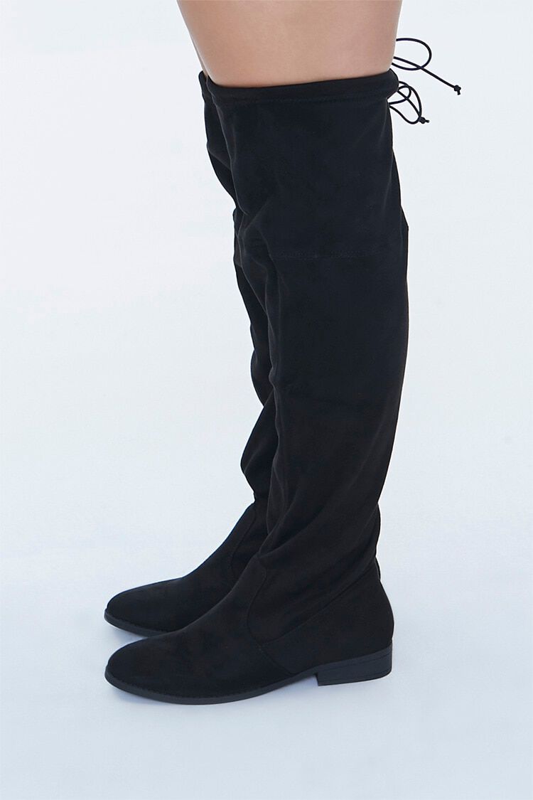 thigh high suede boots wide calf