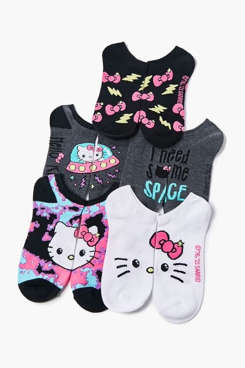 BLACK/MULTI Hello Kitty Ankle Socks - 5 Pack, image 2