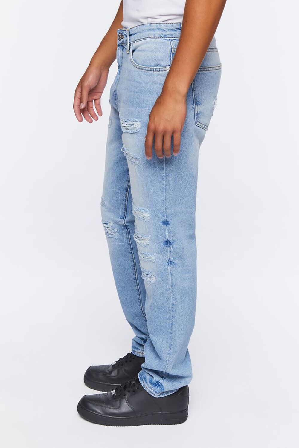 LIGHT DENIM Distressed Slim-Fit Jeans, image 3