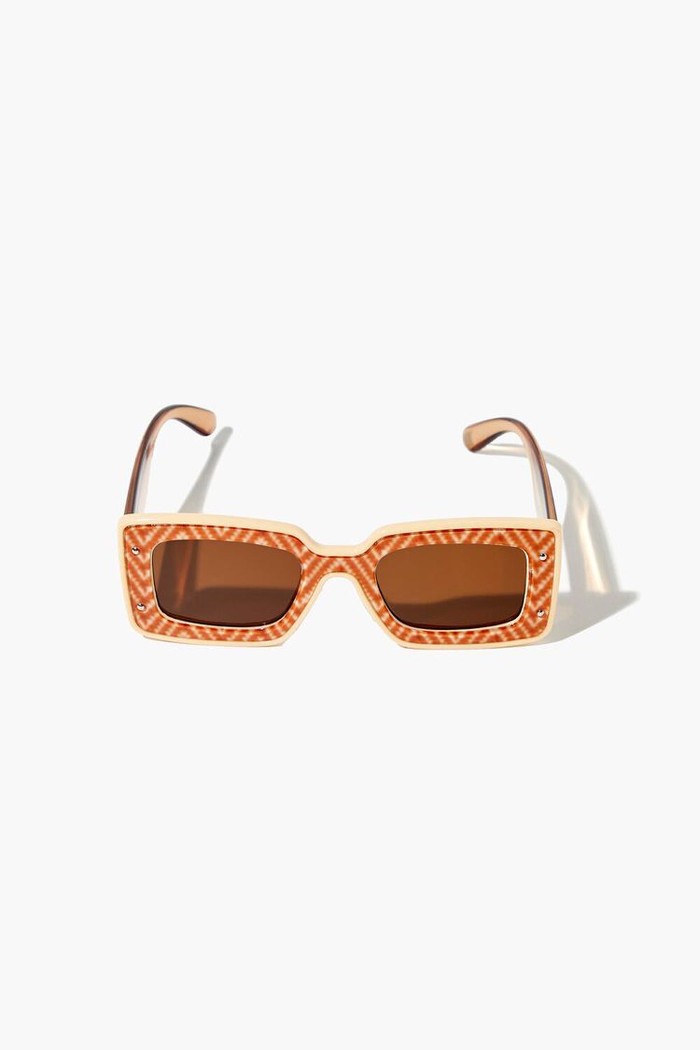 RUST/BROWN Abstract Print Sunglasses, image 1