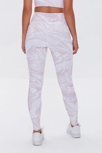 ORCHID/WHITE Active Marbled Print Leggings, image 4