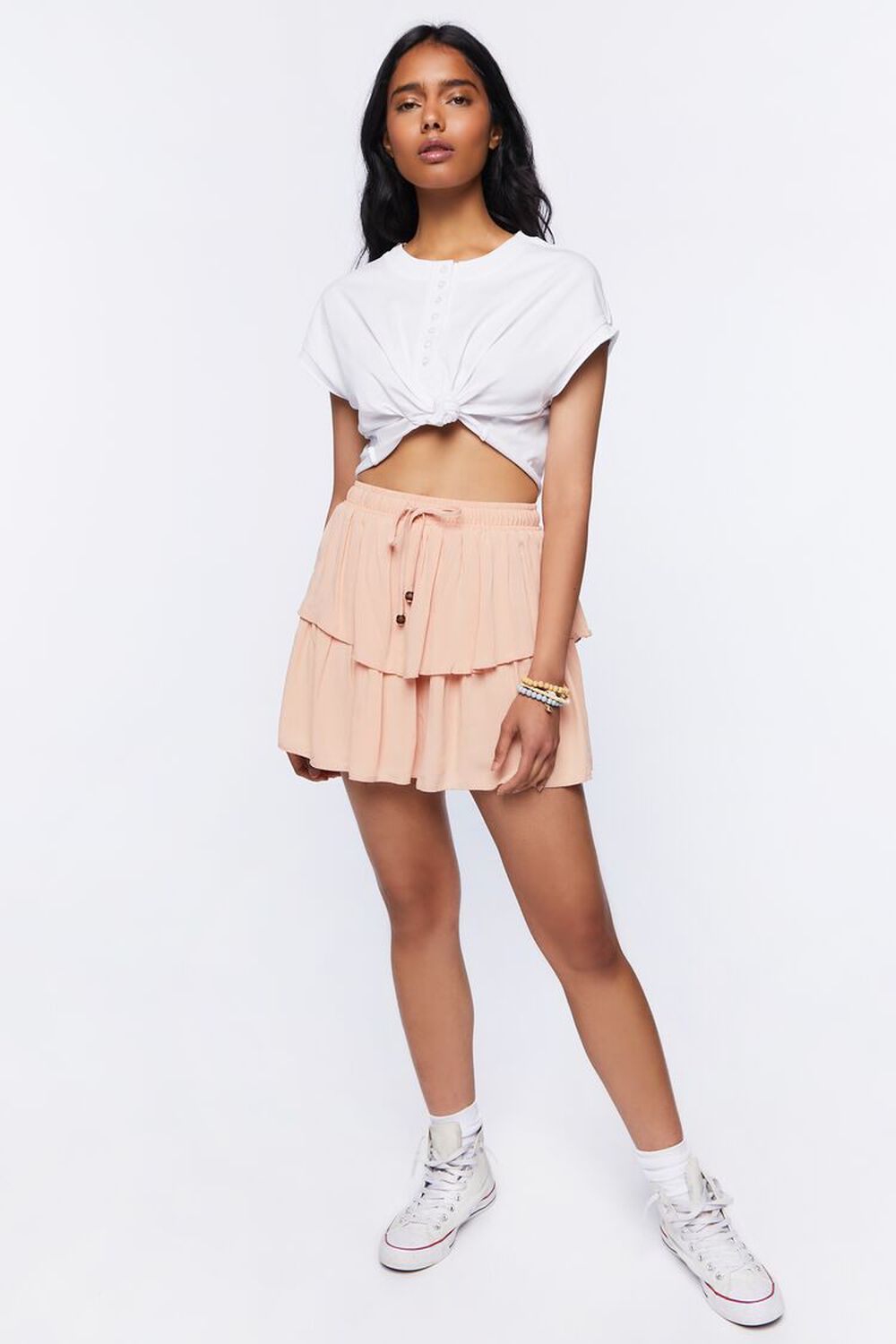 Layered Flounce Mini Skirt