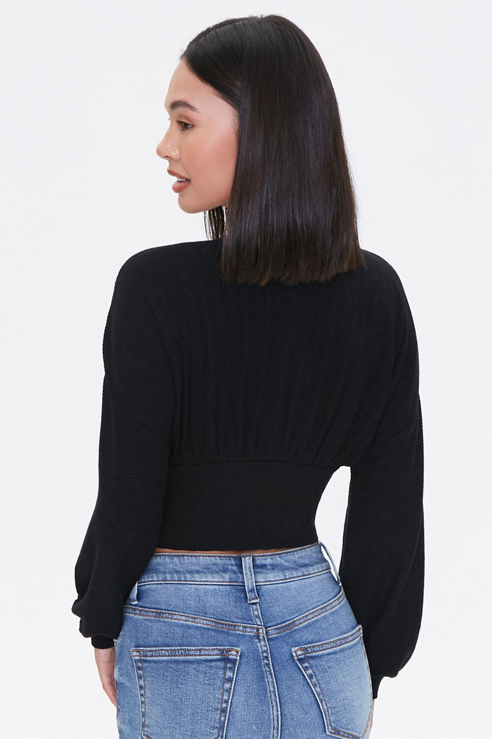Textured Button-Front Crop Top, image 3