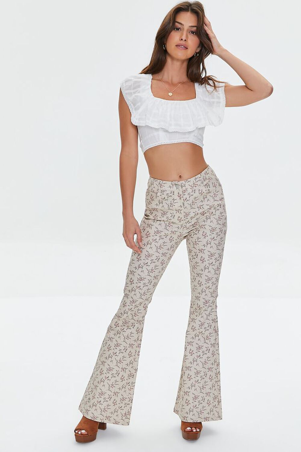 Ditsy Floral Print Flare Pants
