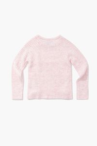 CREAM/PINK Girls Ribbed Bow Sweater (Kids), image 2