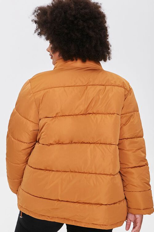 CAMEL Plus Size Zip-Up Puffer Jacket, image 3