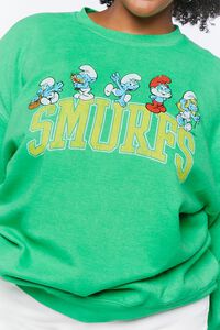 GREEN/MULTI Plus Size Smurf Graphic Pullover, image 5