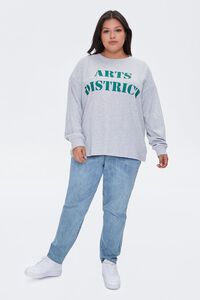 HEATHER GREY/GREEN Plus Size Arts District Graphic Tee, image 4