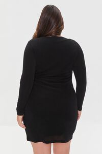 BLACK Plus Size Cutout Drawstring Dress, image 3