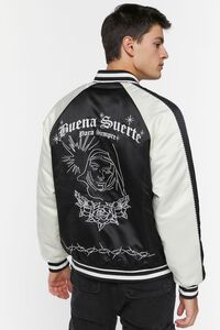 BLACK/WHITE Buena Suerte Varsity Souvenir Jacket, image 3