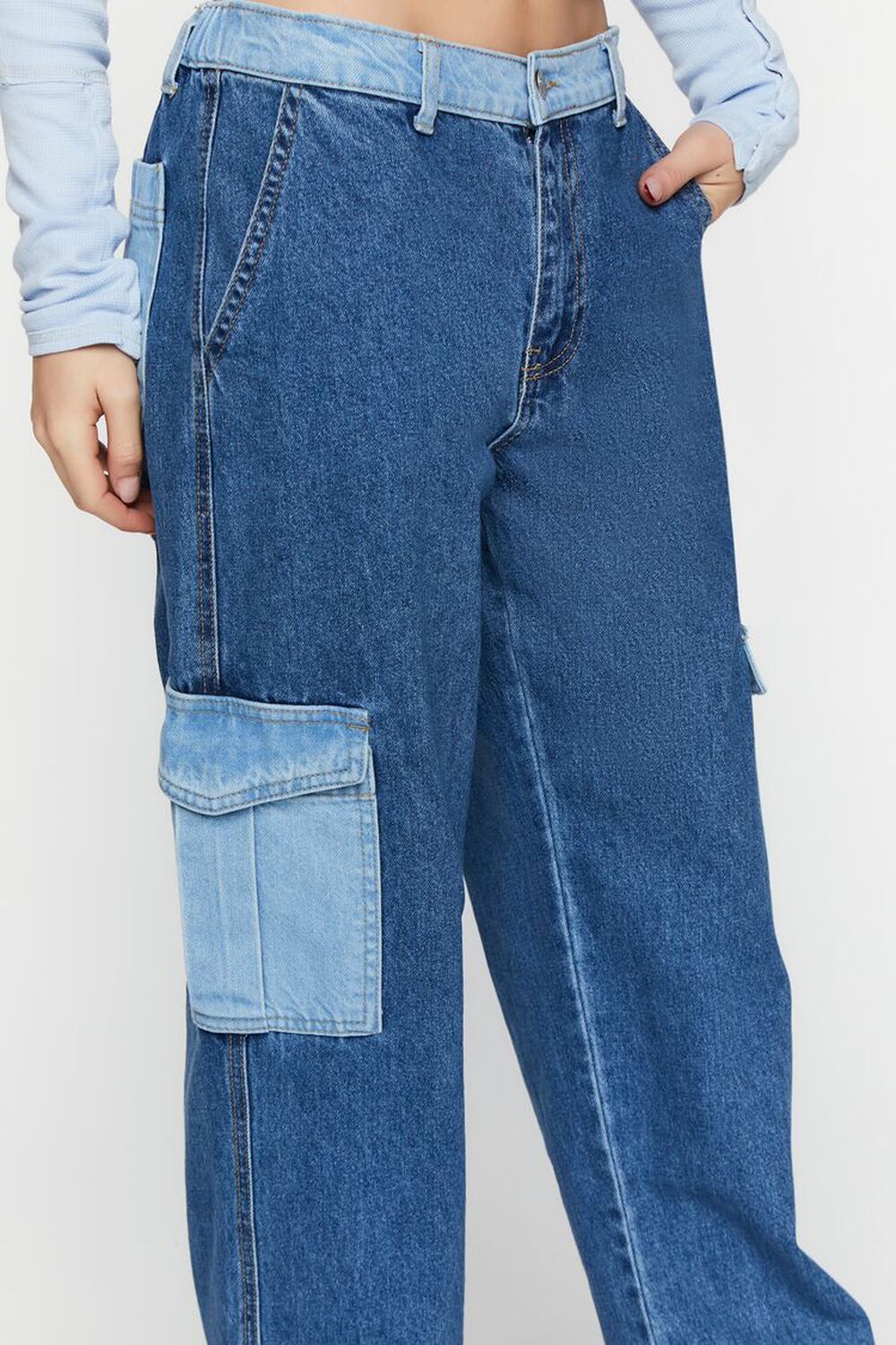 Reworked Straight-Leg Cargo Jeans