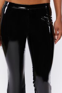 BLACK Low-Rise Faux Leather Leggings, image 6