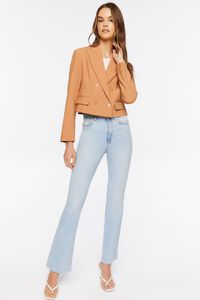 NATURAL Double-Breasted Cropped Blazer, image 4