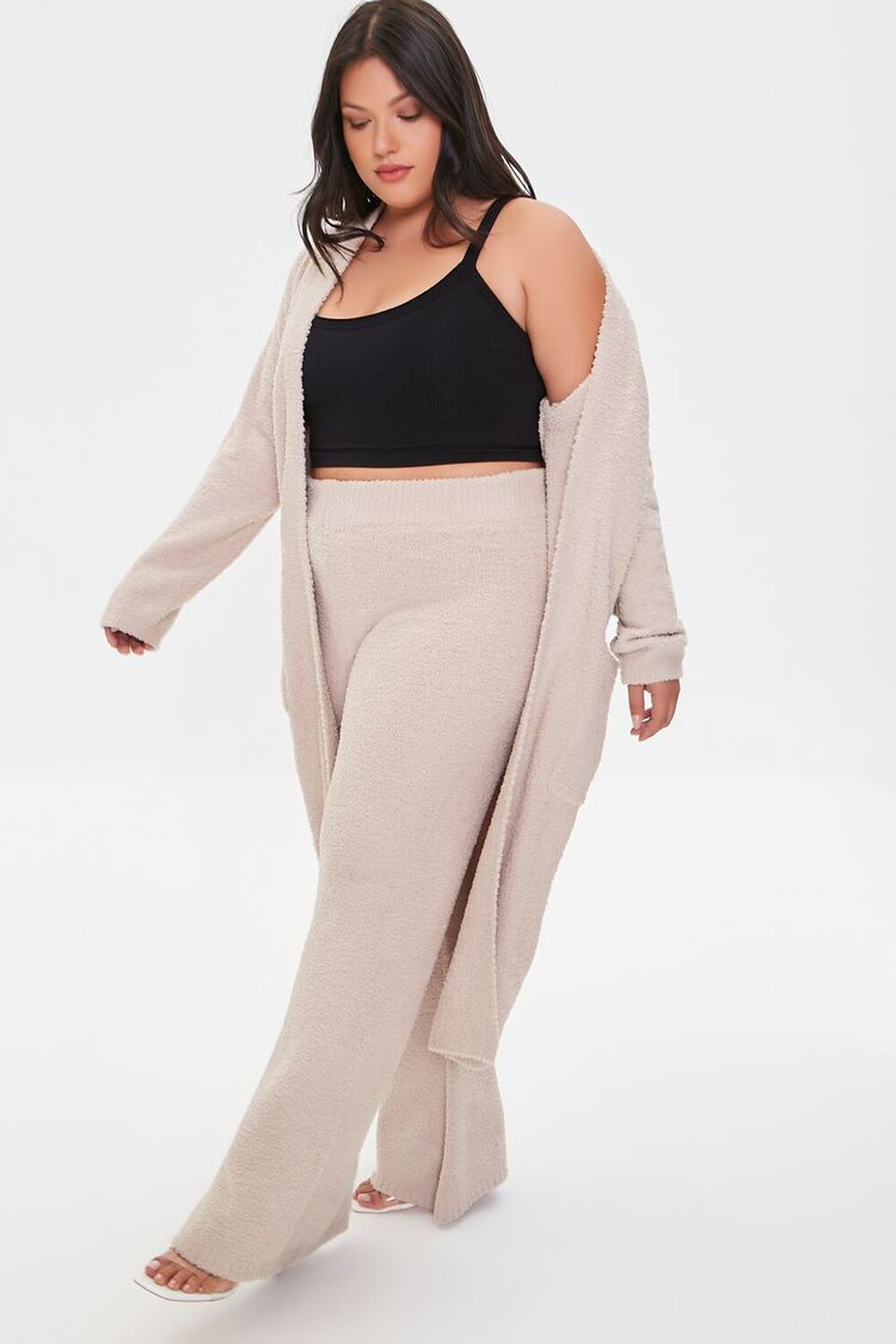 TAUPE Plus Size Flare Pants, image 1