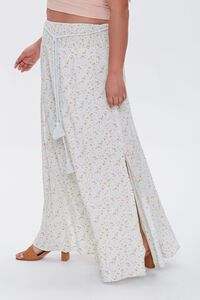 MINT/MULTI Plus Size Floral M-Slit Skirt, image 3