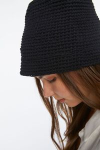 BLACK Crochet Bucket Hat, image 3