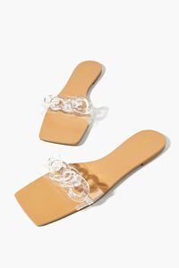 NATURAL/CLEAR Chain Faux Leather Sandals, image 1