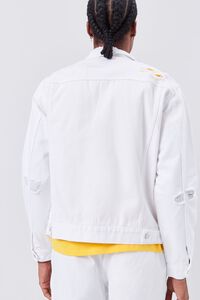 WHITE Distressed Denim Jacket, image 4