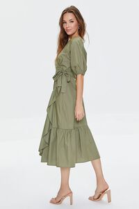 OLIVE Flounce-Trim Wrap Midi Dress, image 2