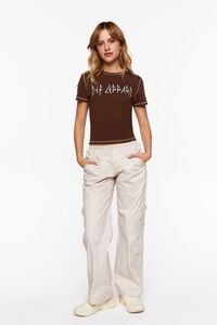 BROWN/MULTI Def Leppard Studded Graphic Baby Tee, image 4