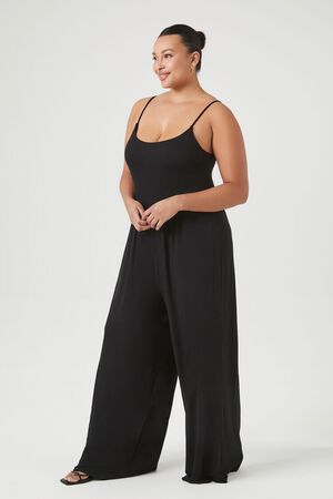 Buy Women's Plus Size 3 Piece Sets Outfit Tracksuit Crop Top Blazer Jacket  and Wide Leg Long Pants Jumpsuit Romper Suits, Black, XX-Large at