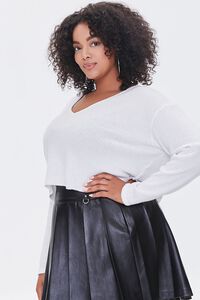 Plus Size Waffle Knit Crop Top, image 2