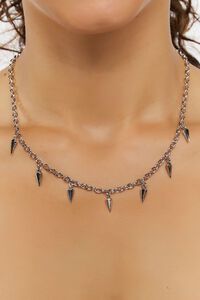 SILVER Pyramid Charm Necklace, image 1