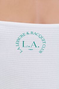 WHITE/GREEN L.A. Racquet Club Graphic Halter Top, image 5
